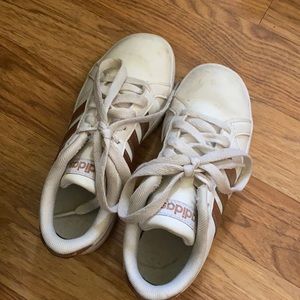 Adidas shoes rose gold and white good condition